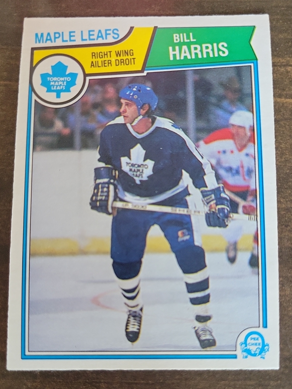 1983/84 OPC Bill Harris Toronto Maple Leafs Hockey Card - Blue White